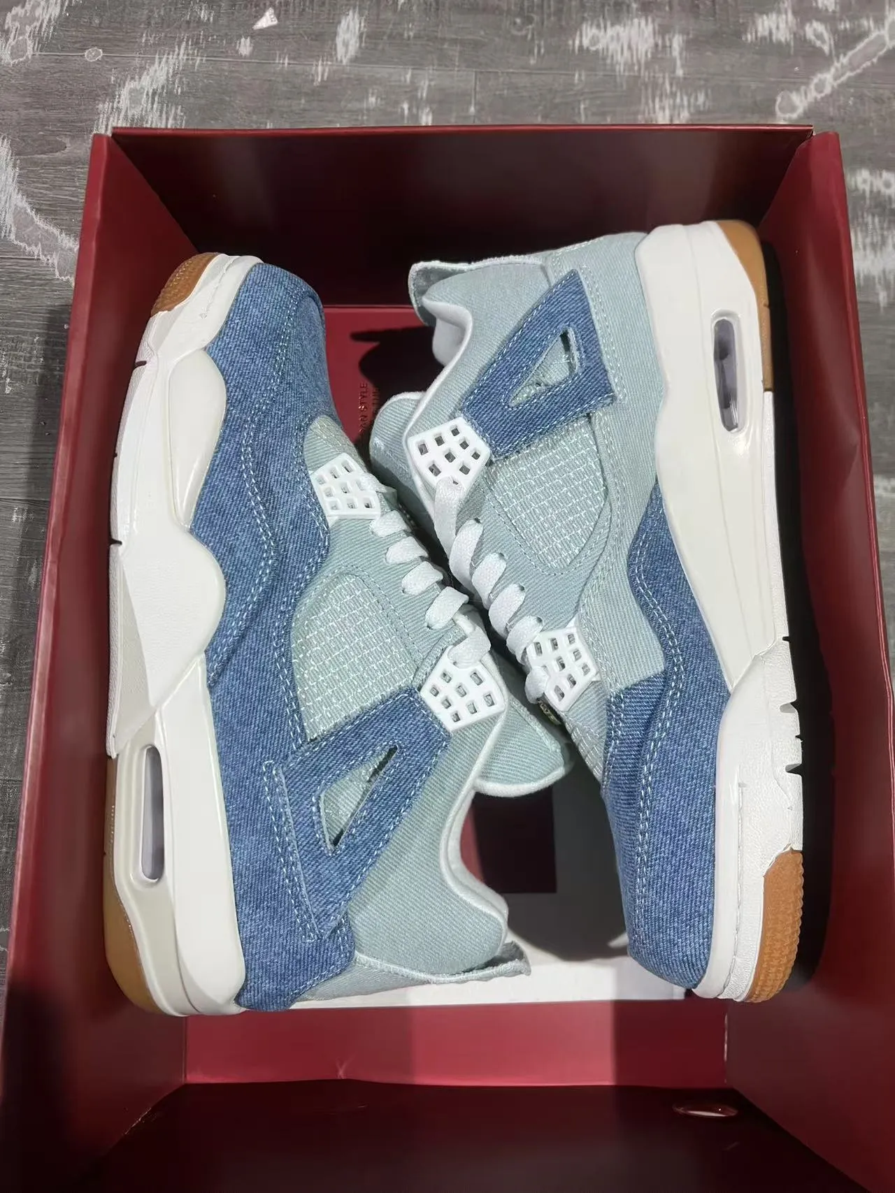 Air Jordan 4 Denim Blue White Gum Basketball Shoes 9