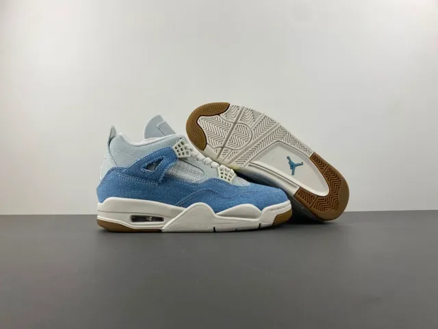 Air Jordan 4 Denim Blue White Gum Basketball Shoes 12