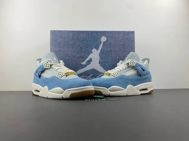 Air Jordan 4 Denim Blue White Gum Basketball Shoes 13