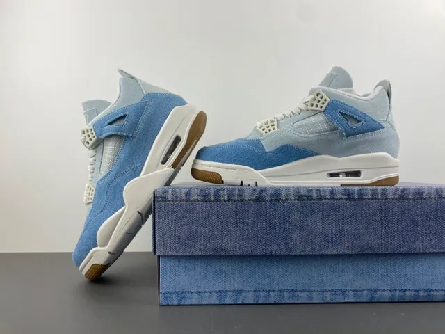 Air Jordan 4 Denim Blue White Gum Basketball Shoes 14