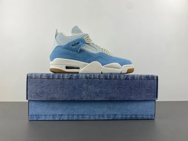 Air Jordan 4 Denim Blue White Gum Basketball Shoes 15