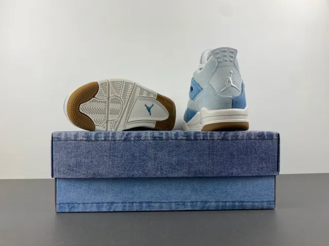 Air Jordan 4 Denim Blue White Gum Basketball Shoes 16