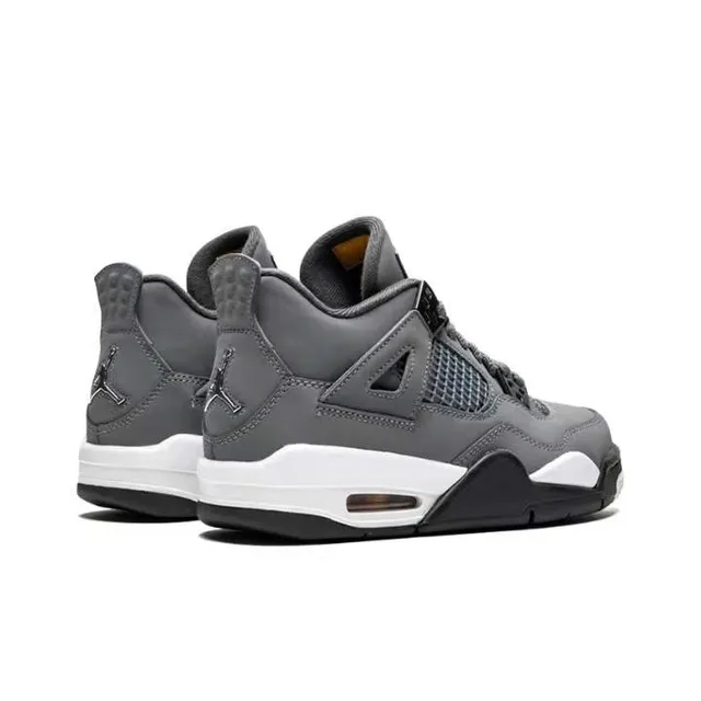 Air Jordan 4 Gray White Black Basketball Shoes 3