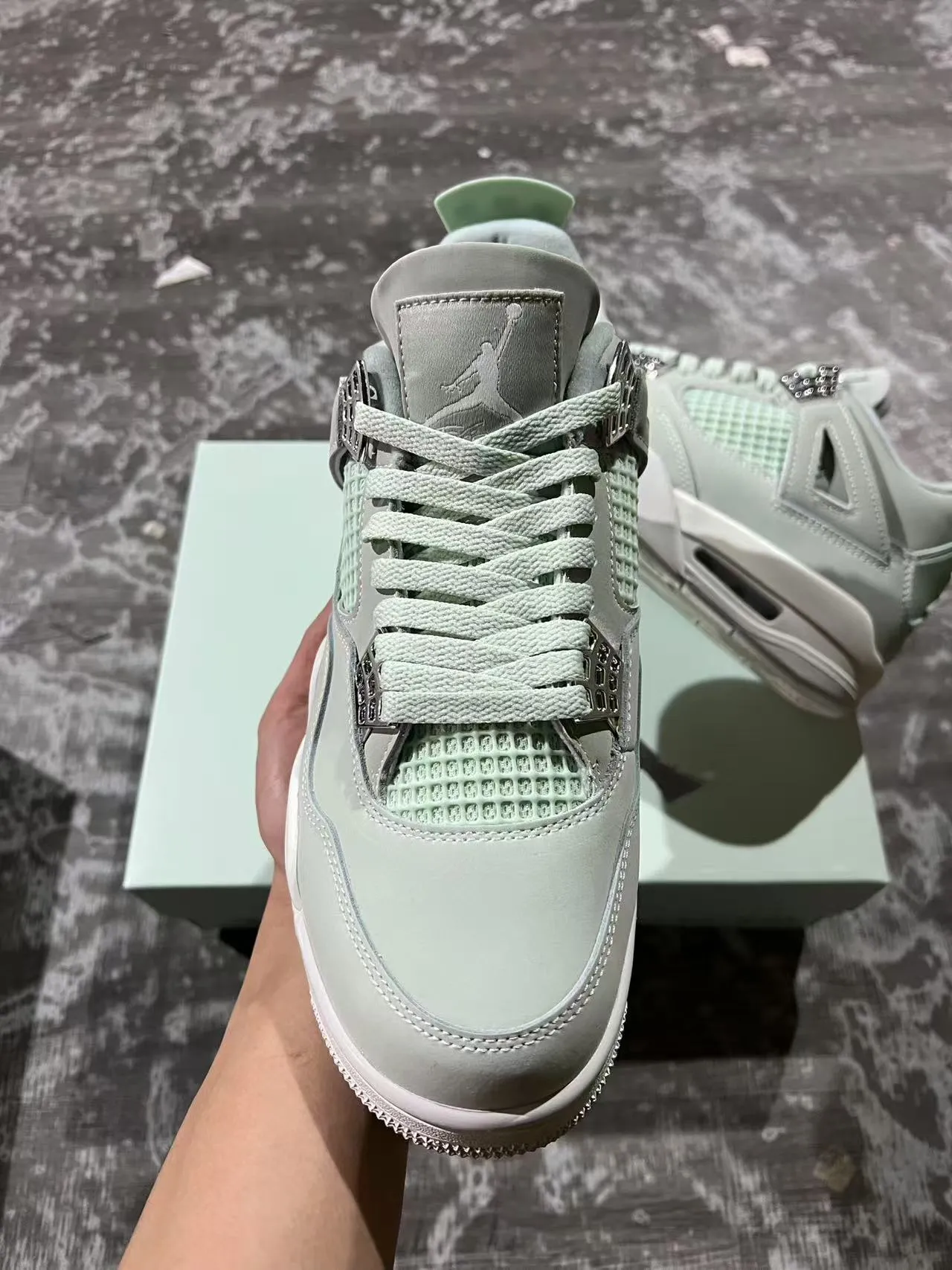 Air Jordan 4 Mint Green Basketball Shoes 3