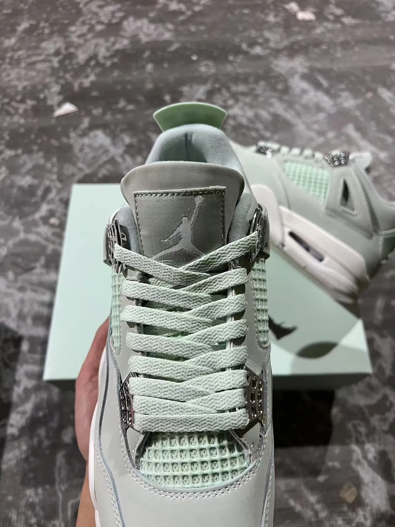 Air Jordan 4 Mint Green Basketball Shoes 4