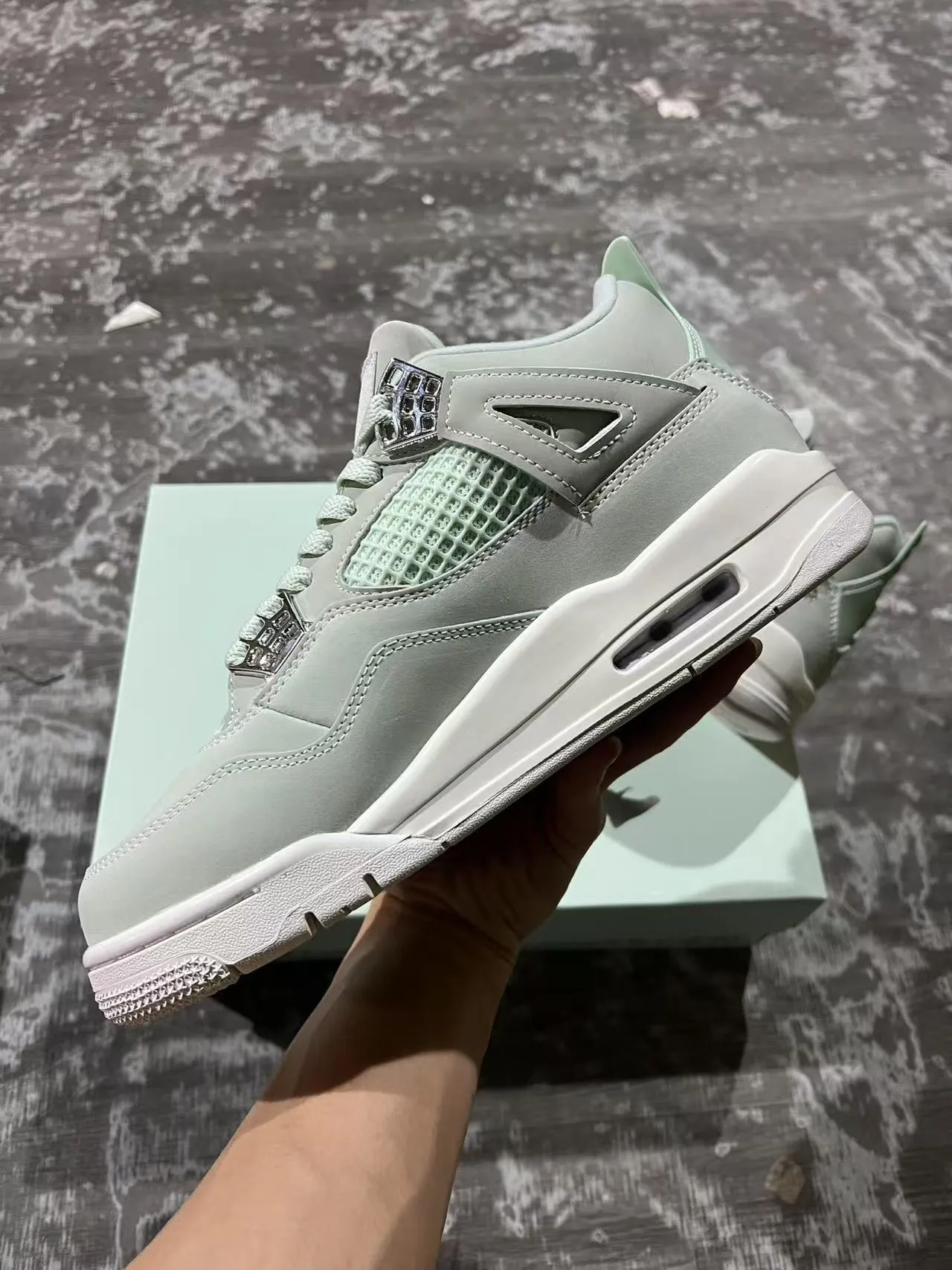 Air Jordan 4 Mint Green Basketball Shoes 5
