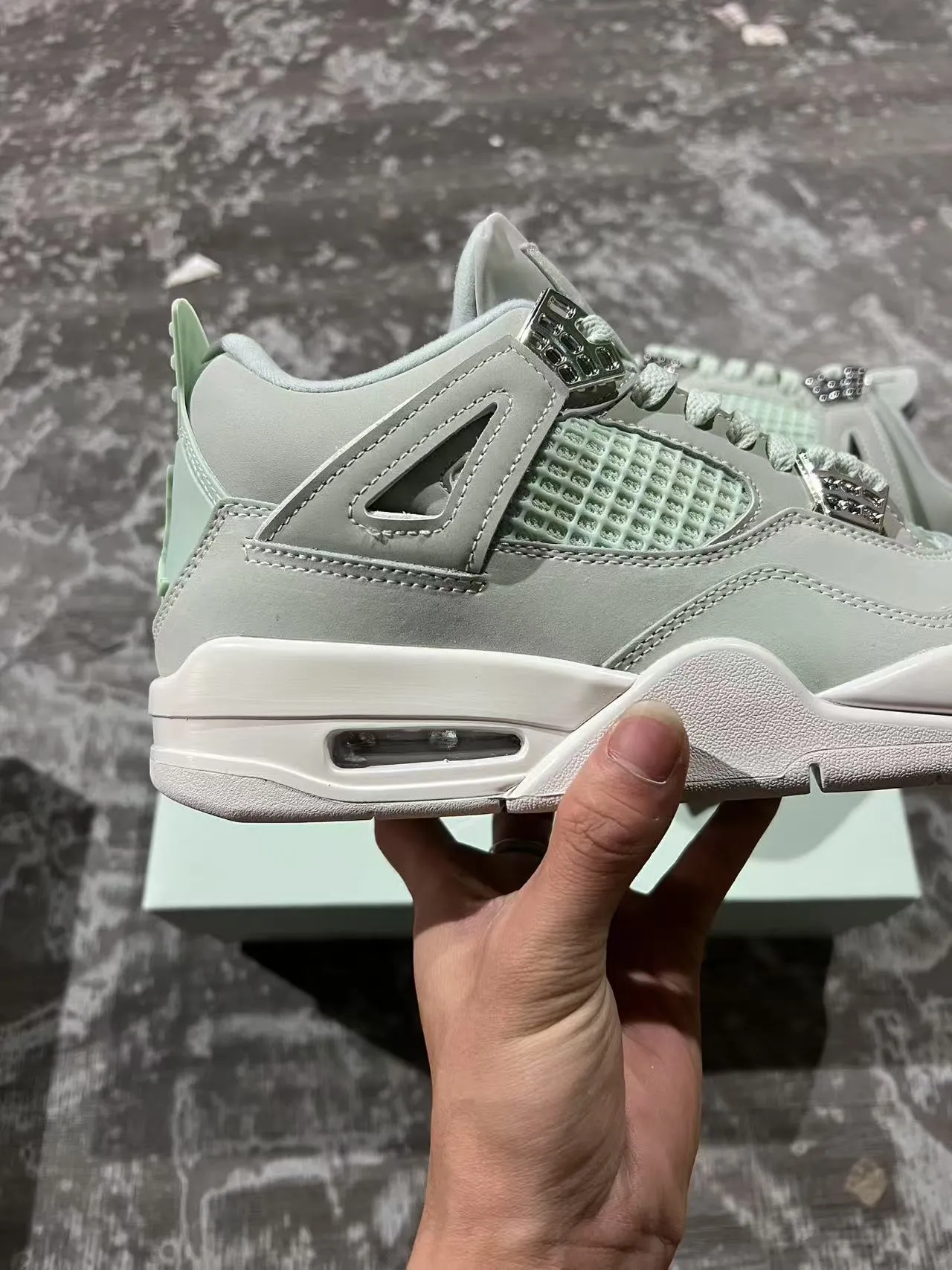 Air Jordan 4 Mint Green Basketball Shoes 7