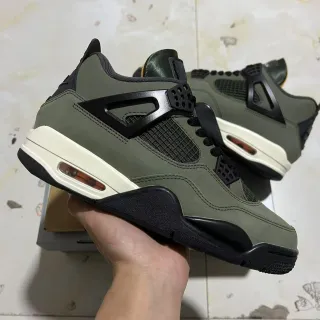 Air Jordan 4 Olive Green Black Cream Basketball Shoes
