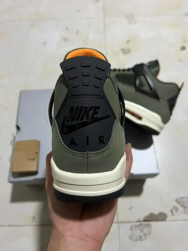 Air Jordan 4 Olive Green Black Cream Basketball Shoes 8