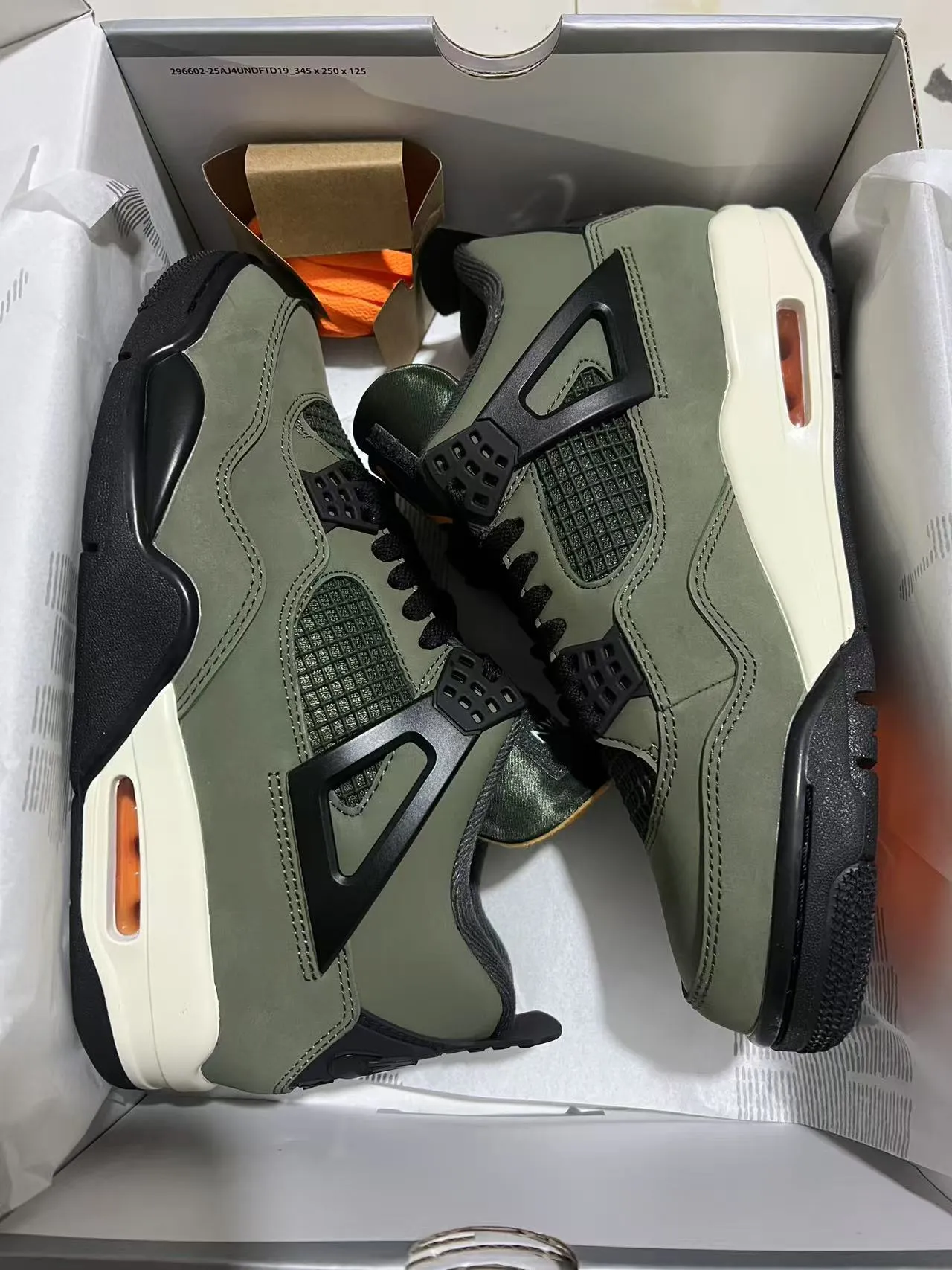 Air Jordan 4 Olive Green Black Cream Basketball Shoes 9