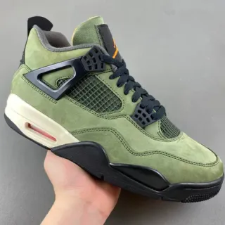 Air Jordan 4 Olive Green Suede High-Top Basketball Shoes