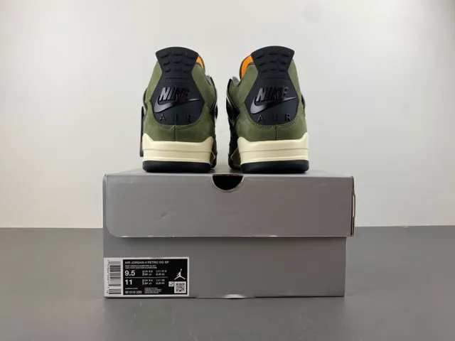 Chaussures de basketball montantes en daim vert olive Air Jordan 4 17