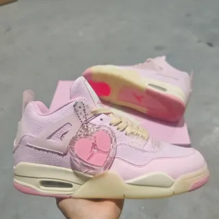 Air Jordan 4 Pink Suede Lifestyle Sneakers