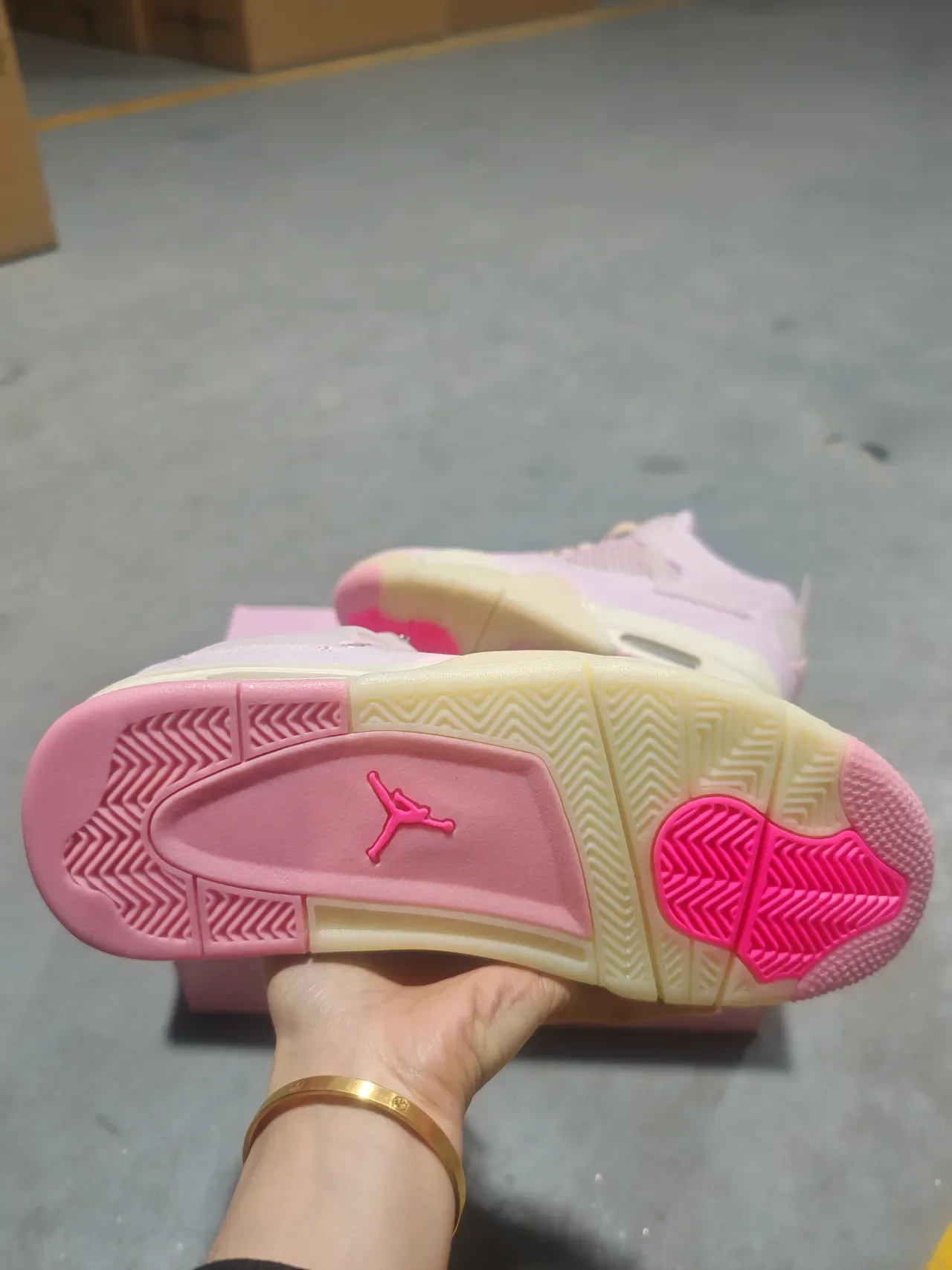 Air Jordan 4 Pink Suede Lifestyle Sneakers 2
