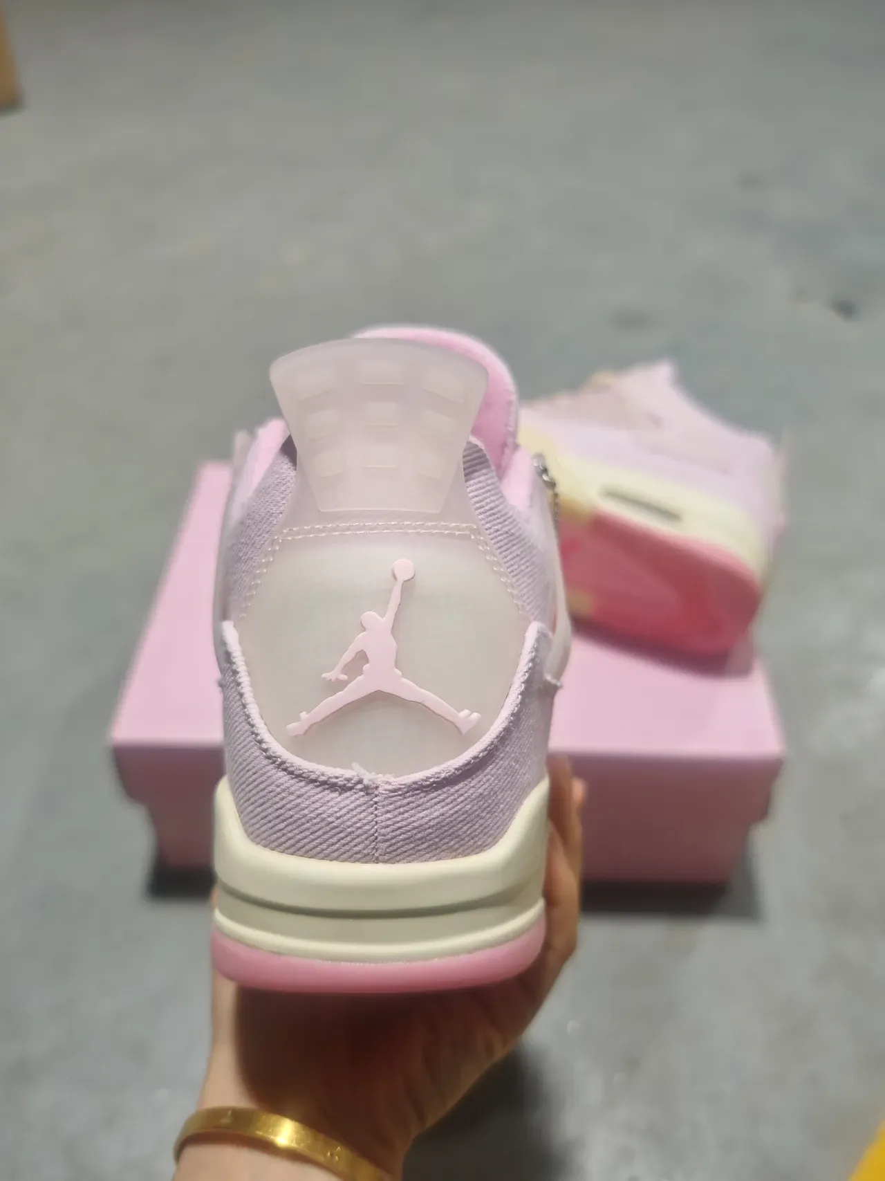 Air Jordan 4 Pink Suede Lifestyle Sneakers 3