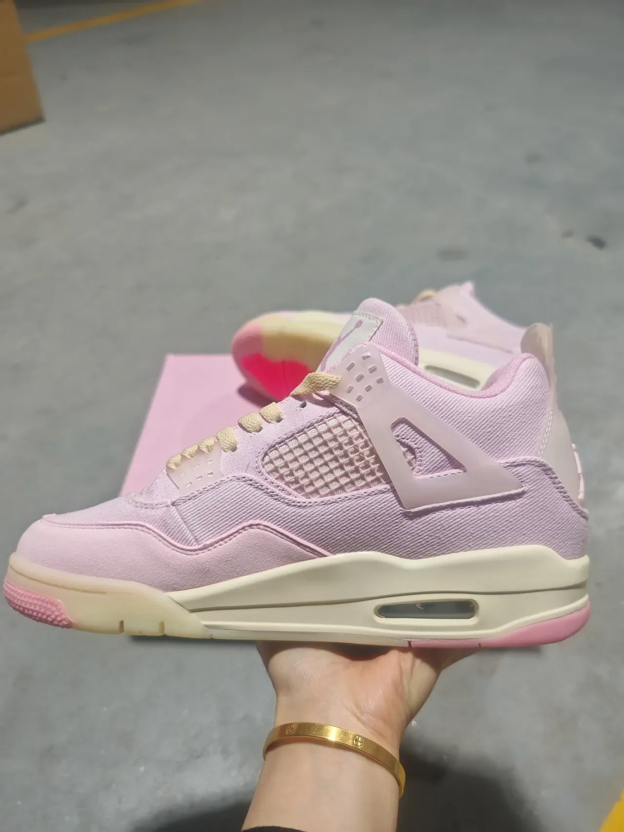 Air Jordan 4 Pink Suede Lifestyle Sneakers 4