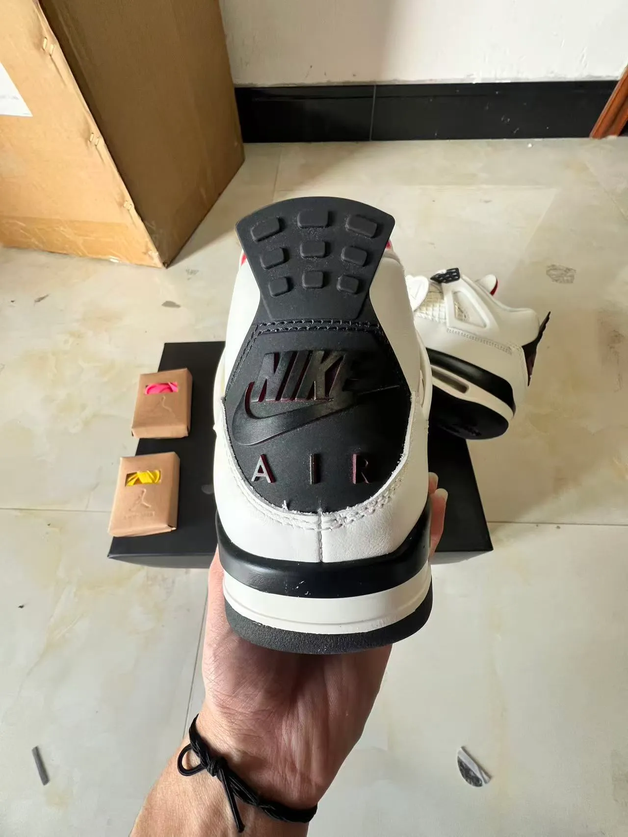 Air Jordan 4 White Black Red Basketball Shoes 8