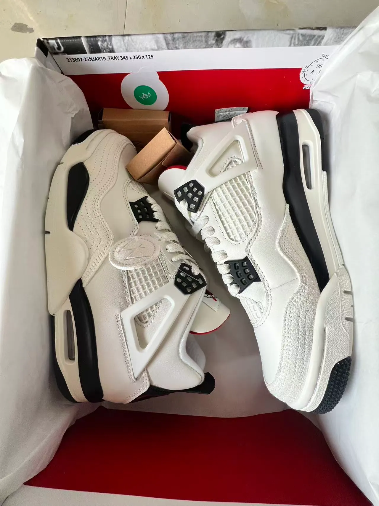 Air Jordan 4 White Black Red Basketball Shoes 9