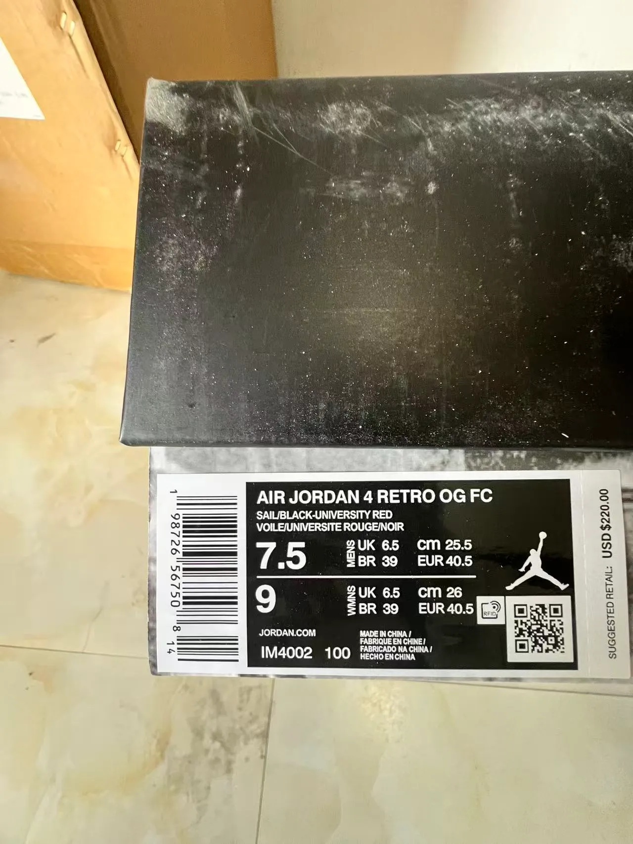 Air Jordan 4 White Black Red Basketball Shoes 10