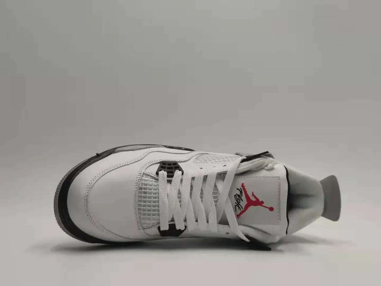 Air Jordan 4 Blanc Noir Rouge Chaussures de Basket 5