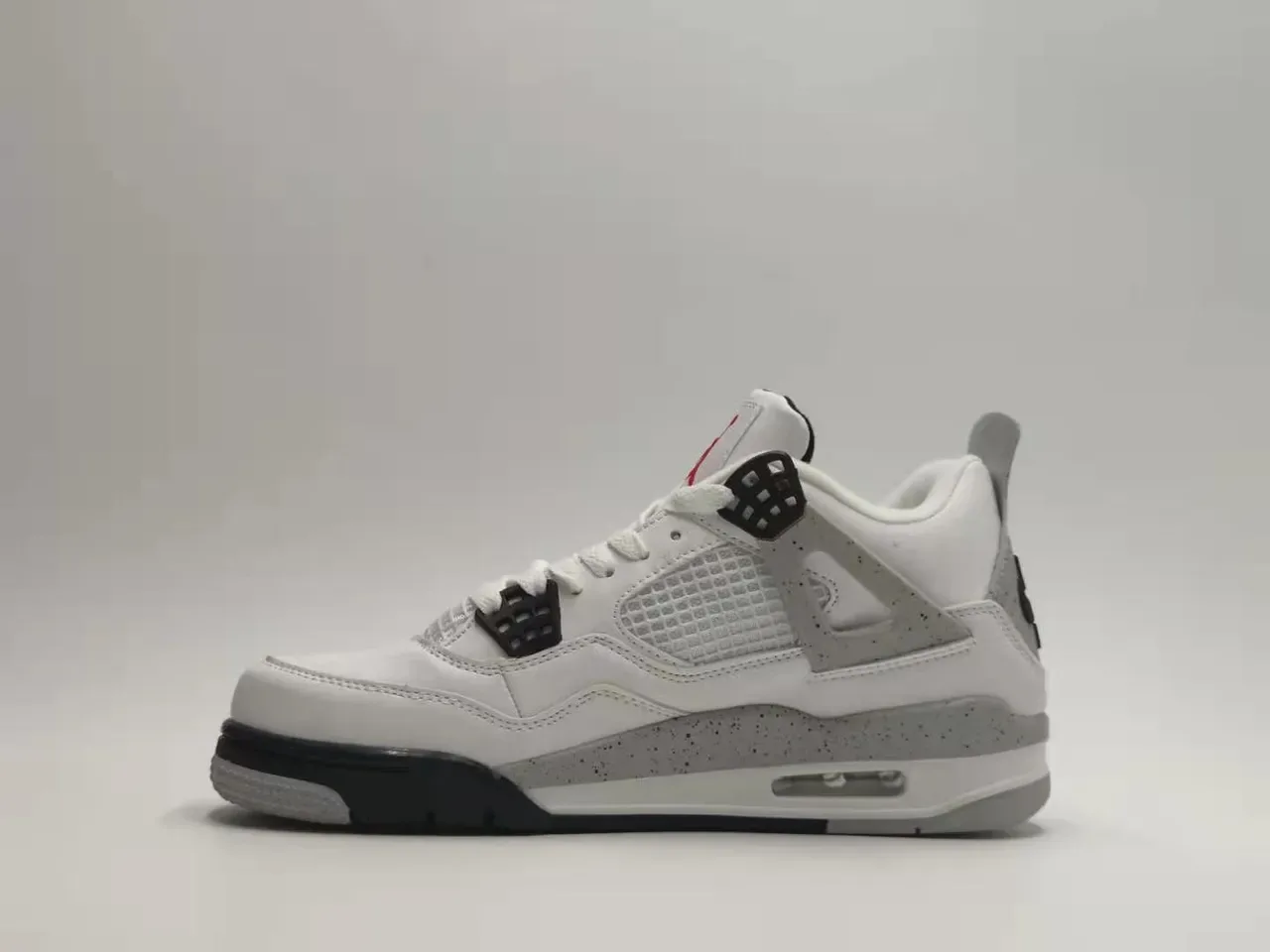 Air Jordan 4 Blanc Noir Rouge Chaussures de Basket 6