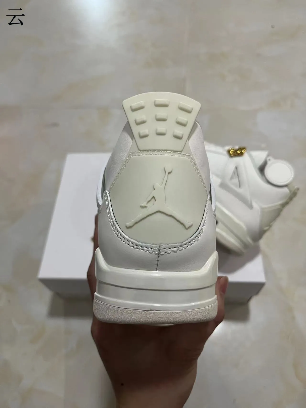 Air Jordan 4 White Gold Metallic Basketball Shoes 5
