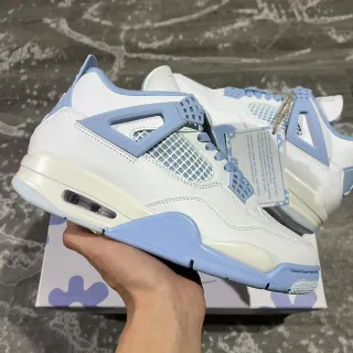 Air Jordan 4 White Light Blue Basketball Shoes