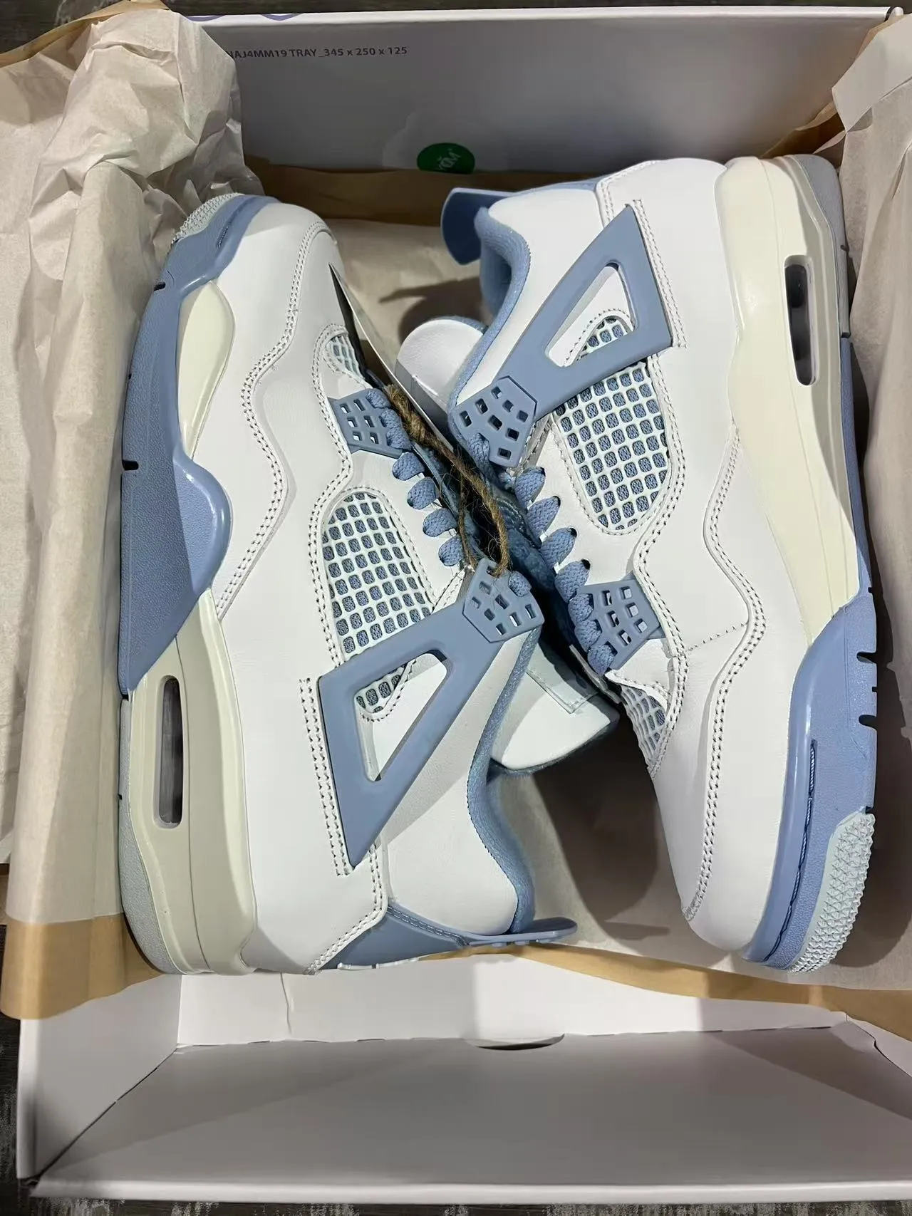 Air Jordan 4 White Light Blue Basketball Shoes 9