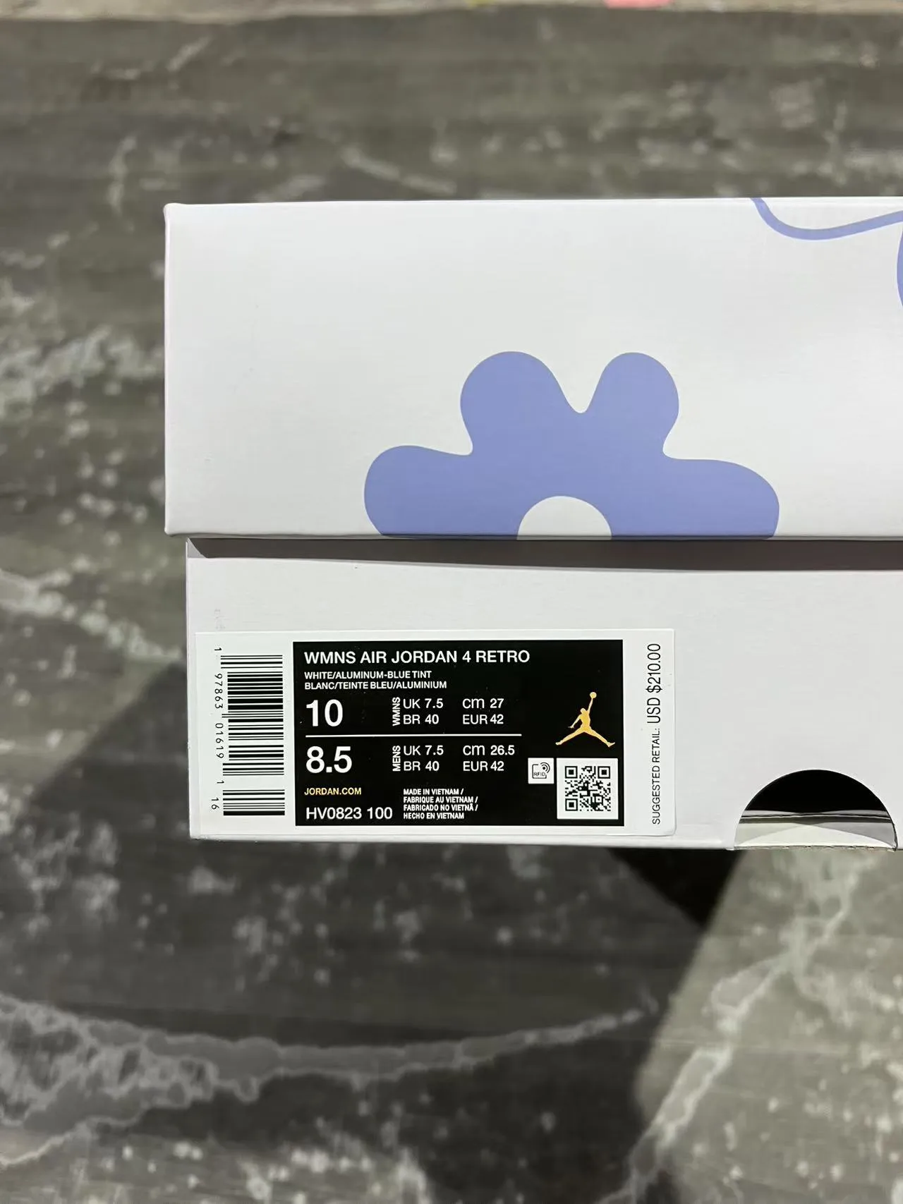 Air Jordan 4 White Light Blue Basketball Shoes 10