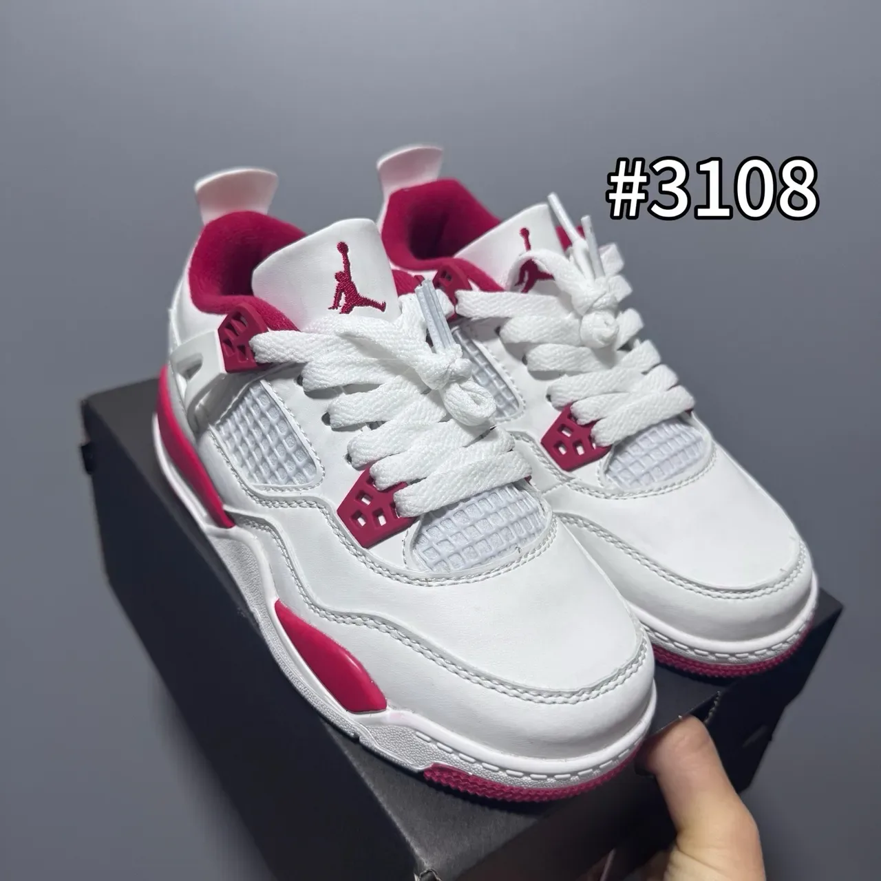 Air Jordan 4 White Pink Green Blue Lifestyle Sneakers 3
