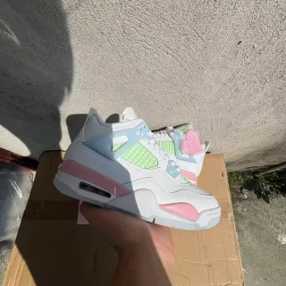 Air Jordan 4 White Pink Mint Green Basketball Shoes