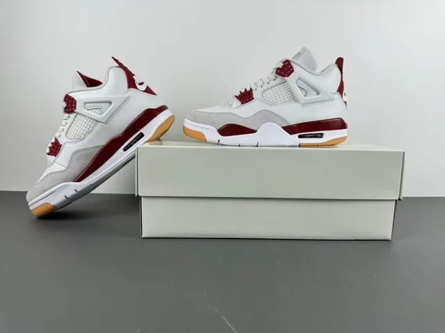 Air Jordan 4 White Red Gum Basketball Shoes 14