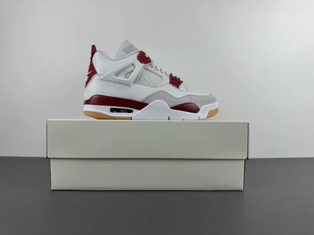 Air Jordan 4 White Red Gum Basketball Shoes 15