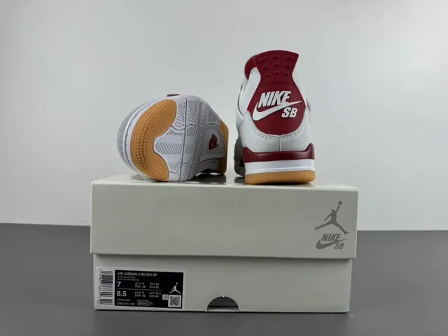 Air Jordan 4 White Red Gum Basketball Shoes 16