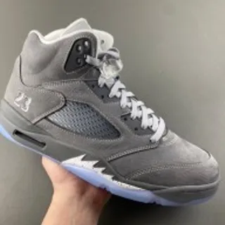 Air Jordan 5 Zapatos de Baloncesto Gris y Azul Claro