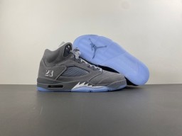 Air Jordan 5 Gray and Light Blue Basketball Shoes 13