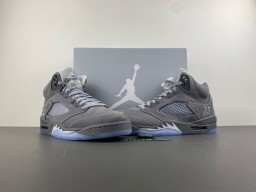 Air Jordan 5 Gray and Light Blue Basketball Shoes 14