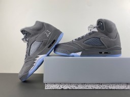 Air Jordan 5 Gray and Light Blue Basketball Shoes 15