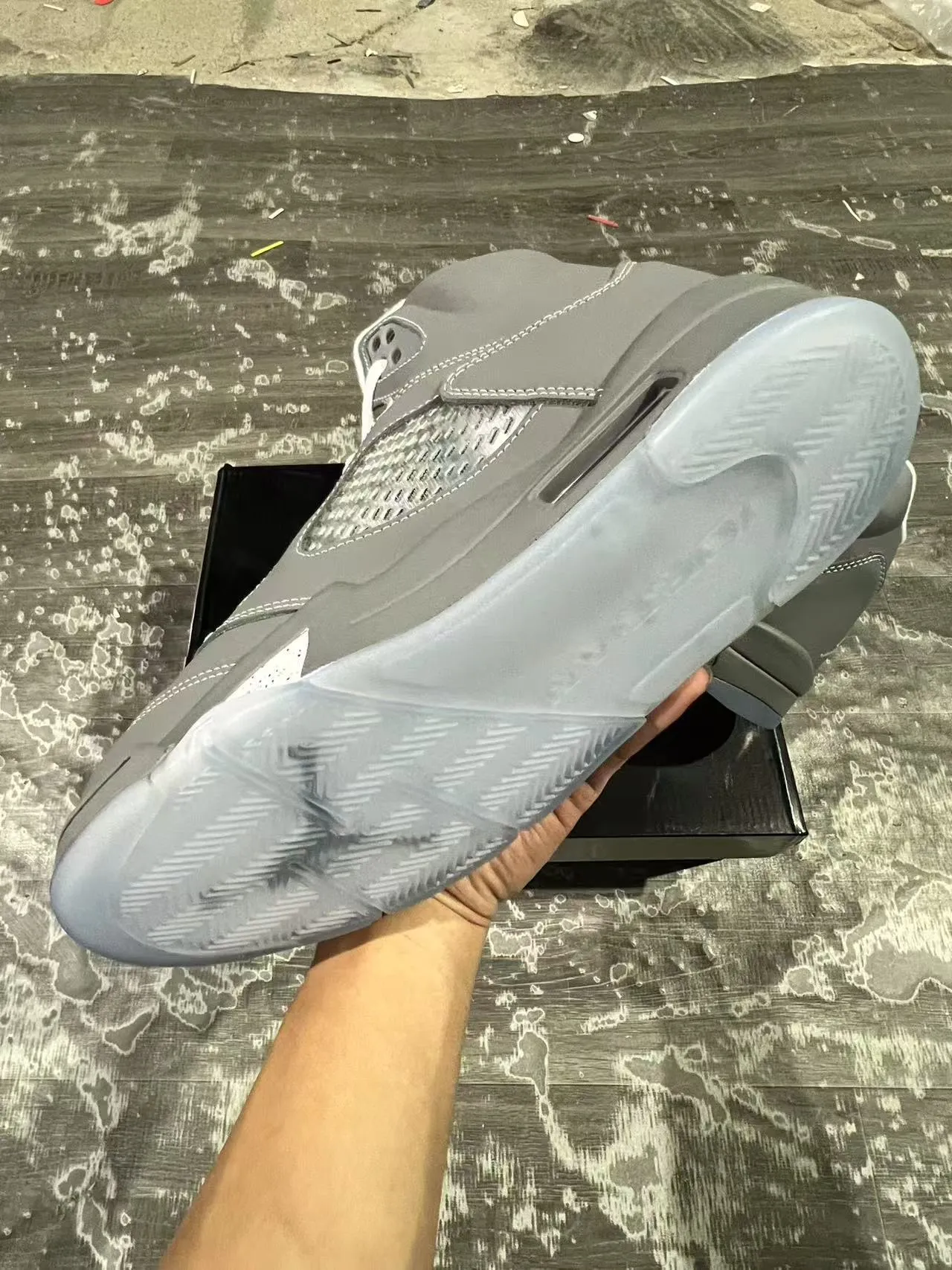 Air Jordan 5 Gray and White Basketball Shoes 6
