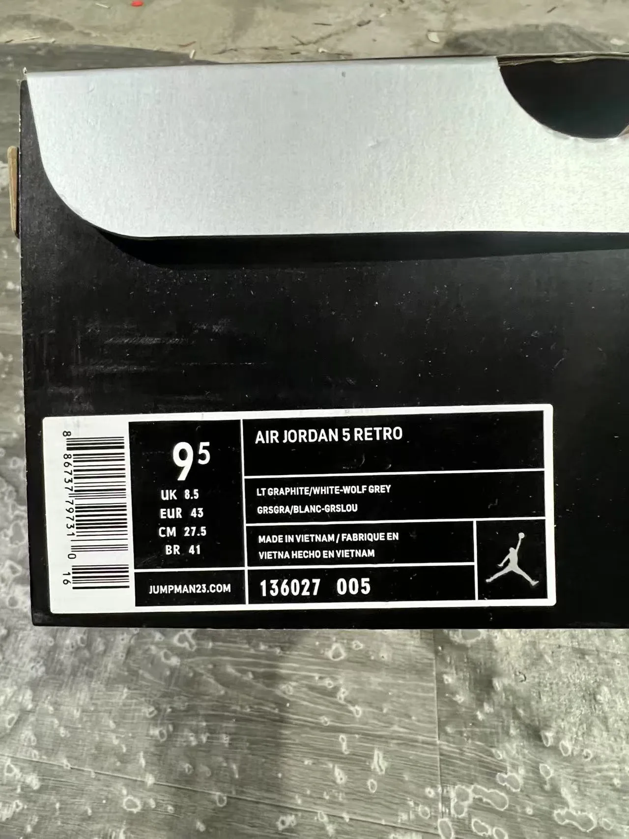 Air Jordan 5 Gray and White Basketball Shoes 10