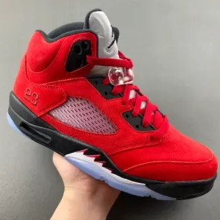 Air Jordan 5 Rojo Negro Azul Claro Zapatos de Baloncesto