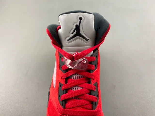 Air Jordan 5 Vermelho Preto Azul Claro Tênis de Basquete 6