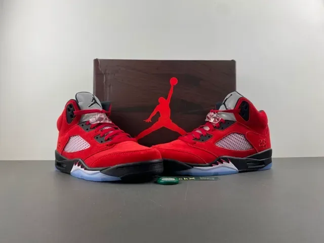 Air Jordan 5 Vermelho Preto Azul Claro Tênis de Basquete 13