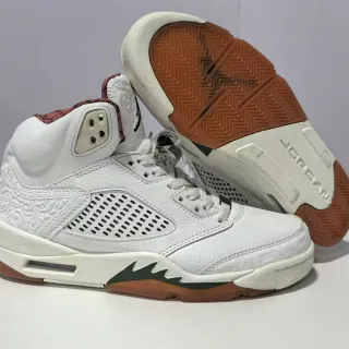 Air Jordan 5 White Gum Green Basketball Shoes