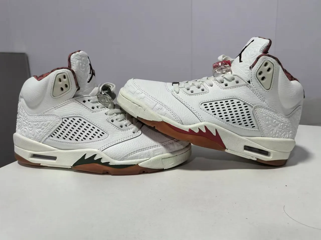 Air Jordan 5 White Gum Green Basketball Shoes 2