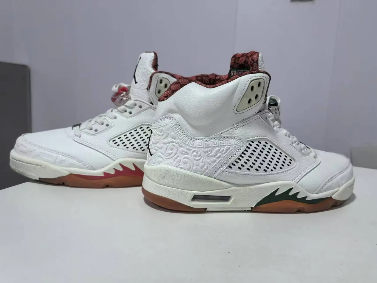 Air Jordan 5 White Gum Green Basketball Shoes 4