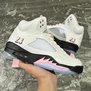 Air Jordan 5 White Pink Black Basketball Shoes