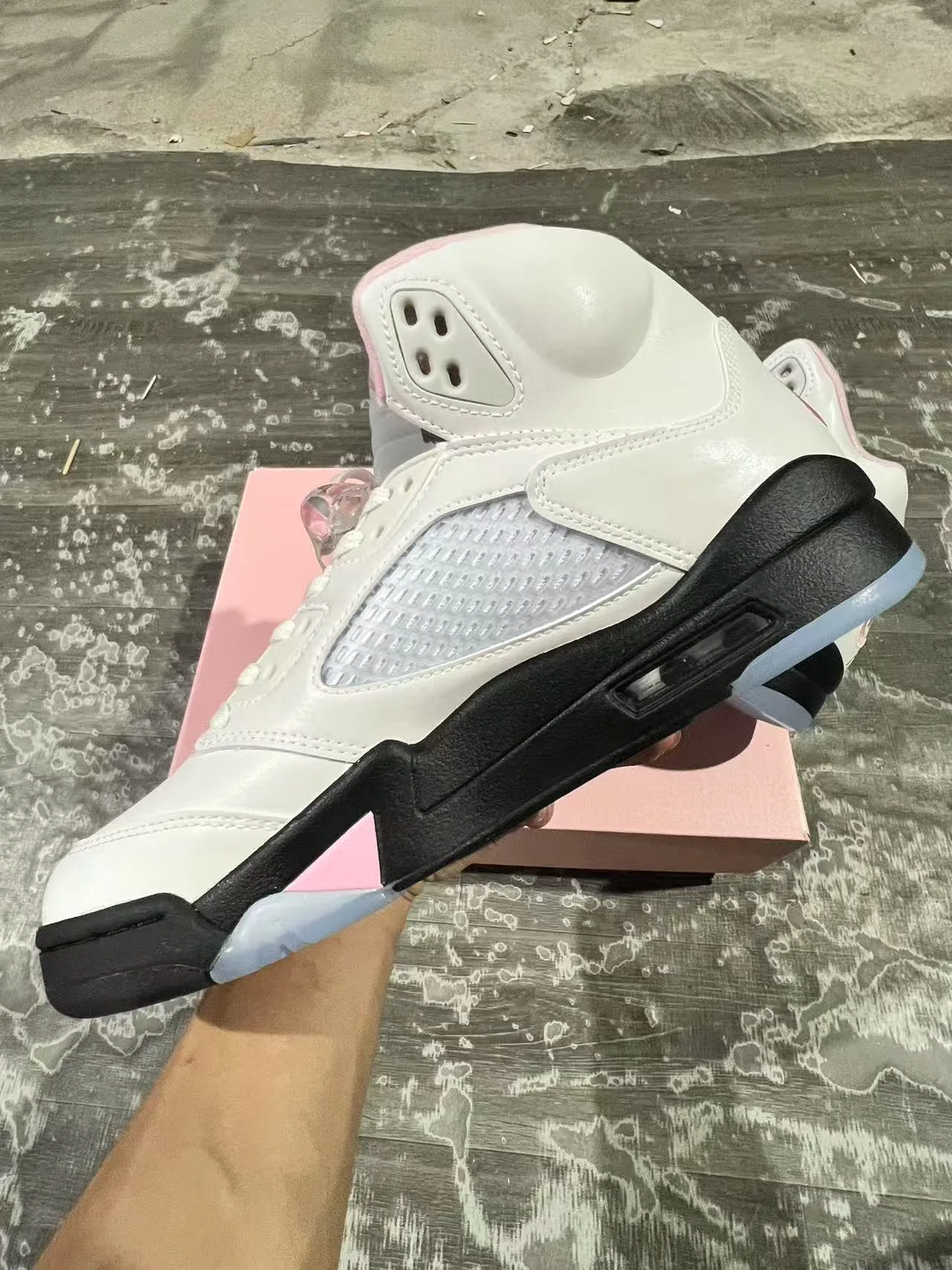 Air Jordan 5 White Pink Black Basketball Shoes 5