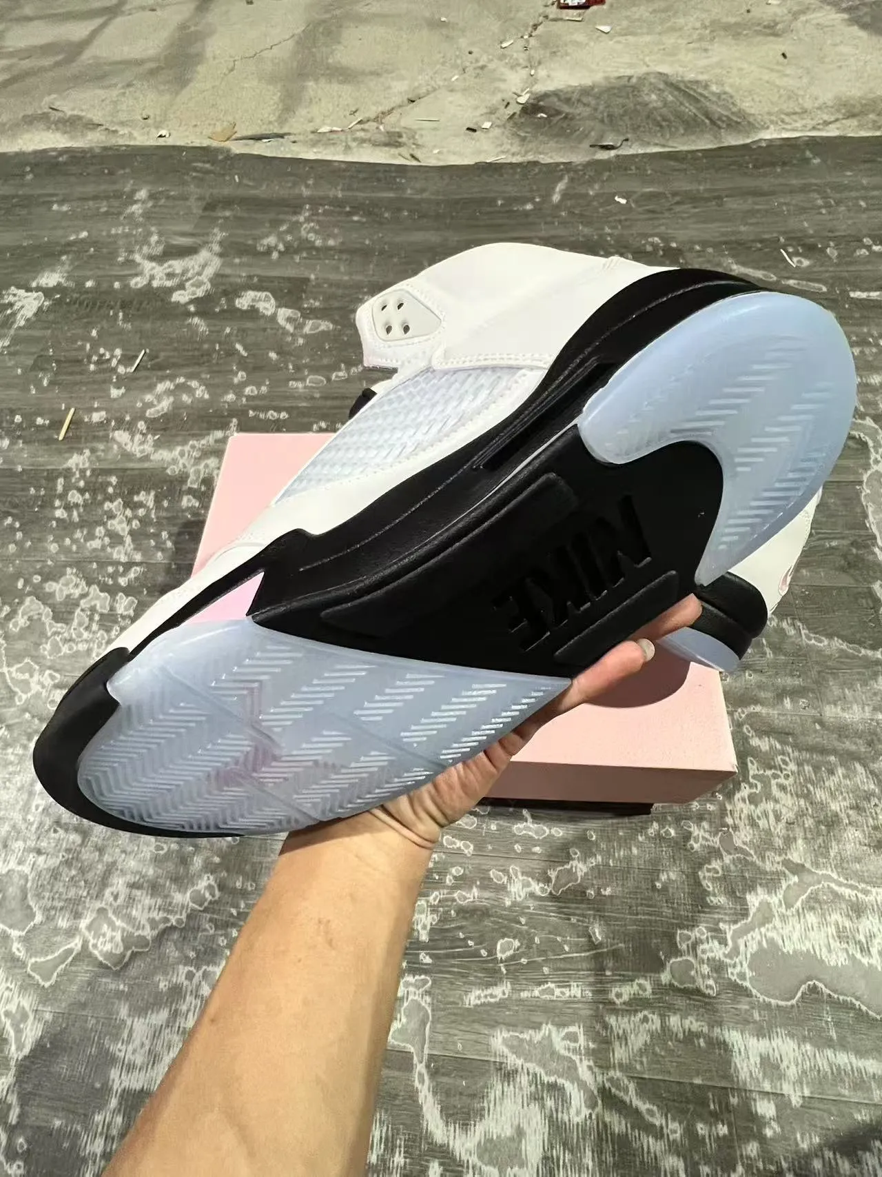 Air Jordan 5 White Pink Black Basketball Shoes 6