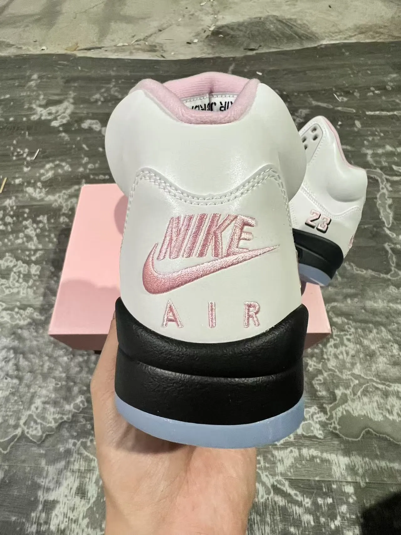 Air Jordan 5 White Pink Black Basketball Shoes 8